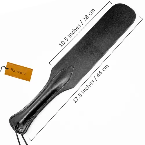 Premium Black Leather Spanking Paddle
