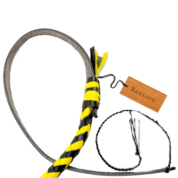 genuine hide leather bullwhip