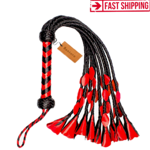 The Black and Red Leather Flogger