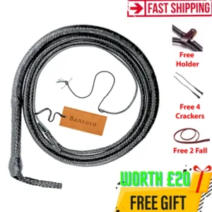 black kangaroo leather bullwhip