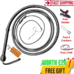 black kangaroo leather bullwhip