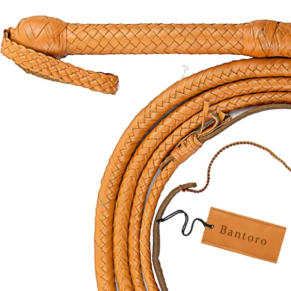 genuine hide leather bullwhip