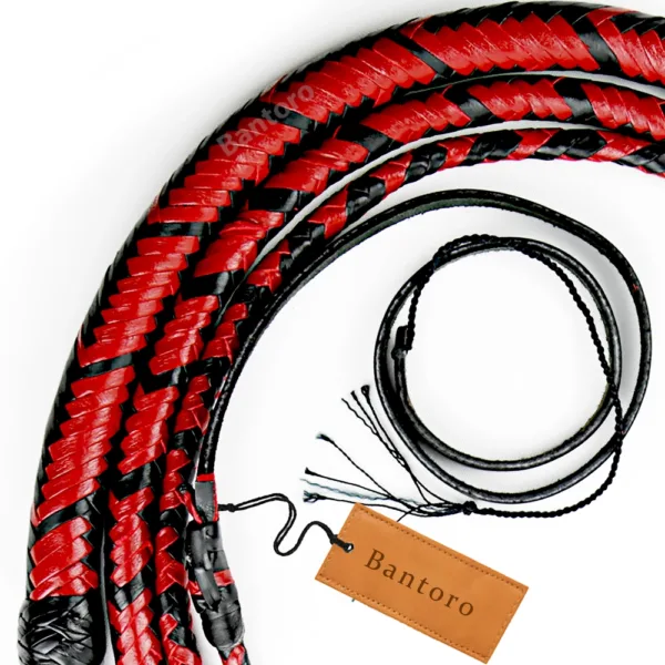 genuine hide leather bullwhip