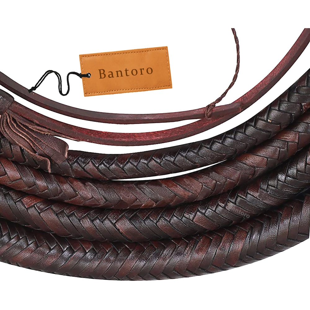 Leather Phobia Kangaroo Hide Bullwhip - 4 To 16 Feet, 16 Plaits (Indiana Jones Style)