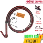 red black kangaroo leather bullwhip