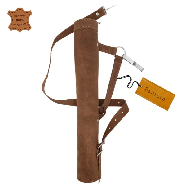 brown leather quiver