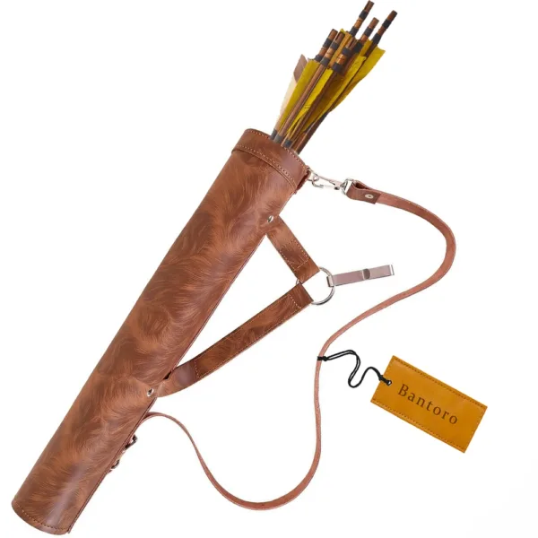 brown leather quiver