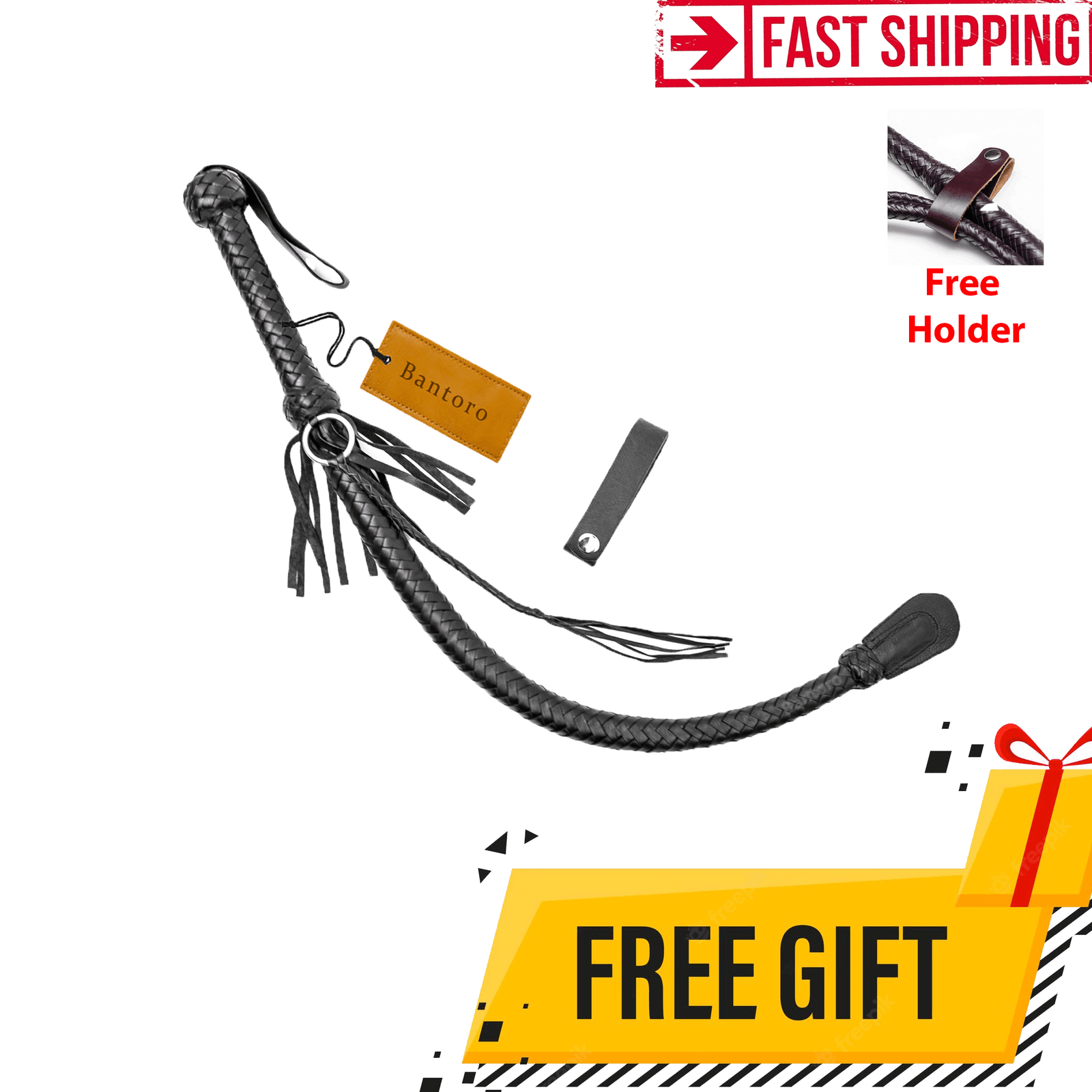 Puff Adder Pocket Whip – 3ft 8in Self-Defense Bullwhip (LOUD CRACK)