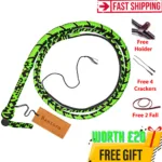 black green paracord nylon bullwhip