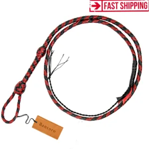 black red leather mini whip