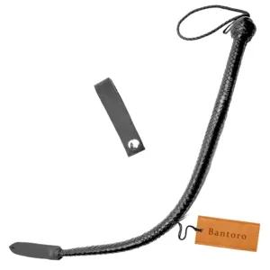 thumbnail image 2 of 3-Foot Cowhide Leather Flogger - Bullwhip Style - White & Black - By DJANGO-ENTERPRISES 2 of 3
