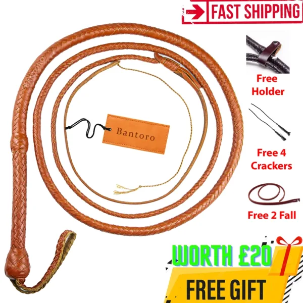 brown kangaroo leather bullwhip