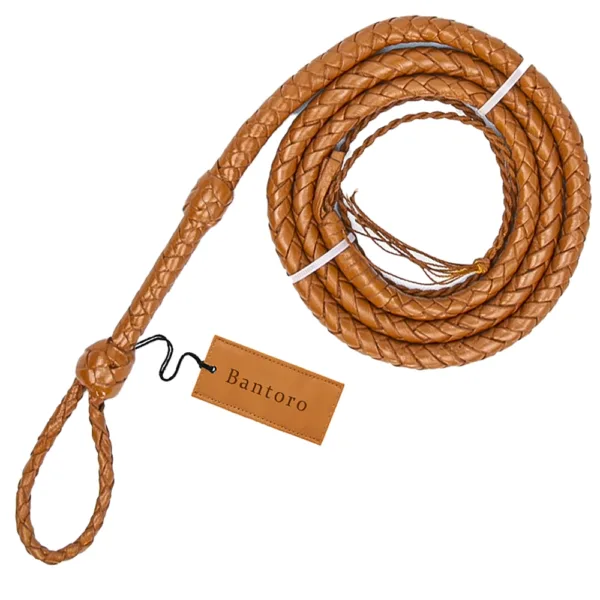 genuine hide leather bullwhip