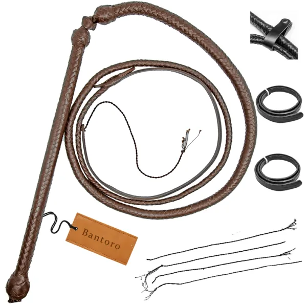 brown leather stockwhip