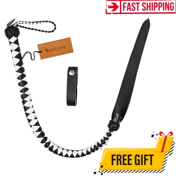 Leather Dragon Tail Whip Black 3 Foot