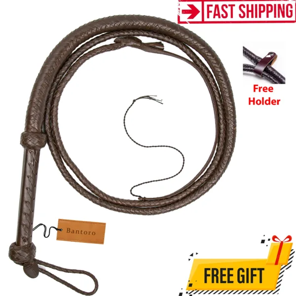 brown kangaroo leather bullwhip