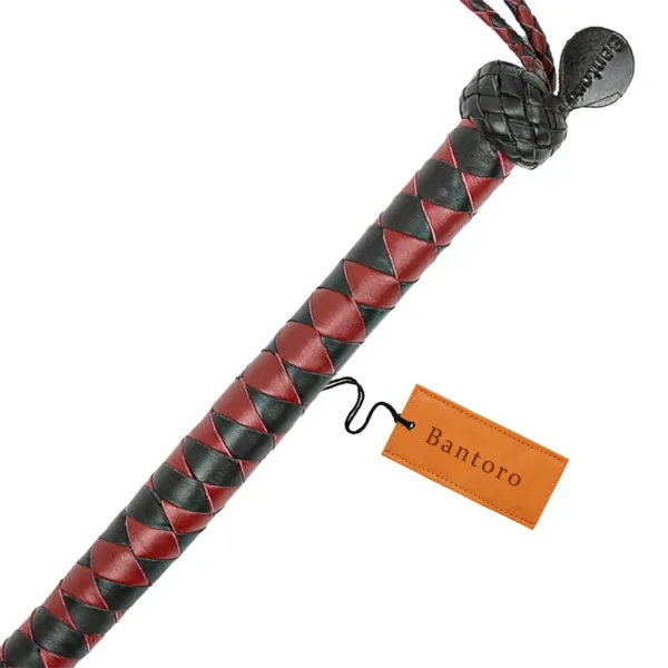 Leather Dragon Tail Whip Red and Black 3 Foot