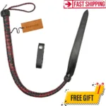 Leather Dragon Tail Whip Red and Black 3 Foot