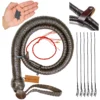 Brown snake whip shot-loaded 3ft leather whip with accessories
