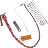 Red and Black 3 Feet Leather Snake Whip