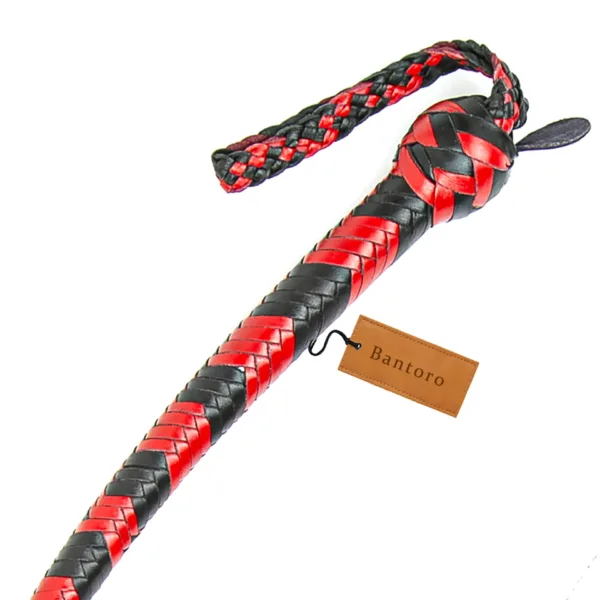 red and black 3ft leather snake whip