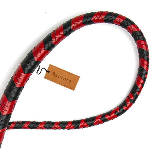 red and black 3ft leather snake whip for sale