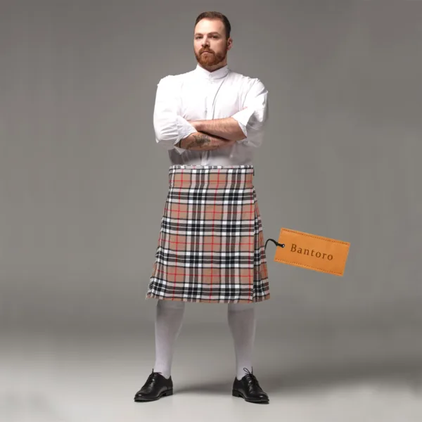 Men wearing Scottish Highland kilt as formal traditional dress