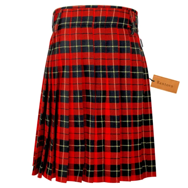 Close-up of men’s Scottish kilt fabric texture