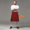 Men’s Scottish kilt in traditional Highland tartan front view