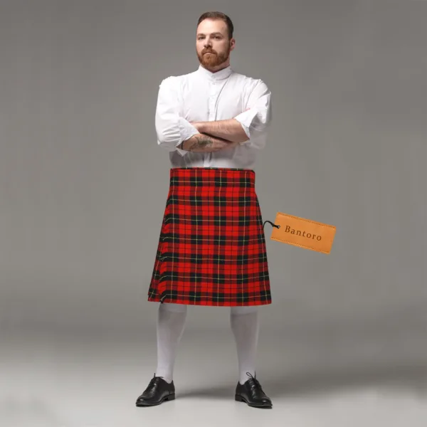 Men’s Scottish kilt in traditional Highland tartan front view