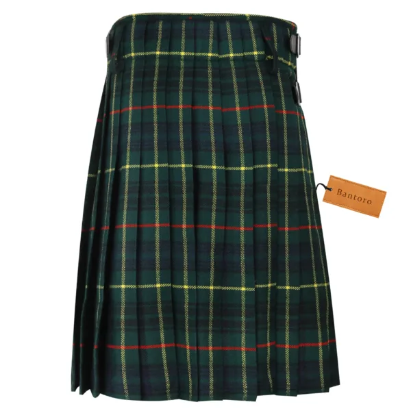 Men’s Scottish kilt showing pleats and tartan pattern