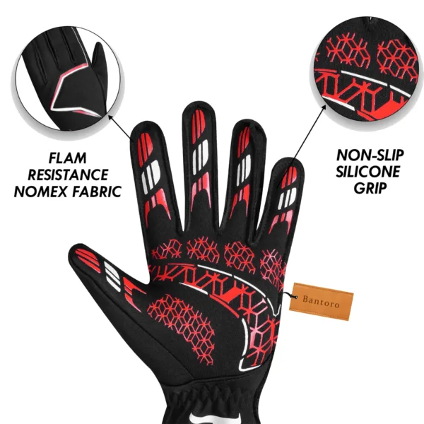 go kart racing gloves breathable fabric motorsport gloves