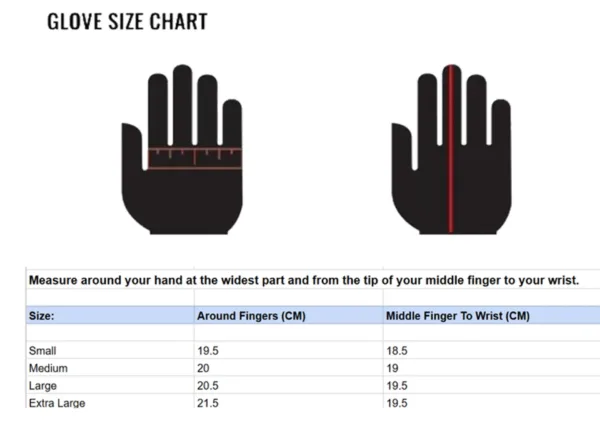 go kart racing gloves size chart hand measurement guide for karting gloves
