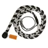 mini pocket whip 3ft black white braided whip full coil
