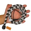 mini pocket whip 3ft black white paracord whip coiled in hand
