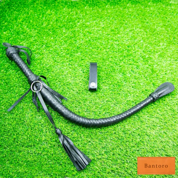 bdsm nagaika whip black curved flexible body view