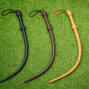 leather flogger black tan brown full view 8 plait cowhide professional design