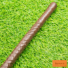 leather flogger brown shaft braided leather detail close up
