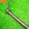 leather flogger premium red black handle close up anti slip grip