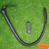 leather single tail flogger coiled display black whip