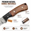 Damascus Hunting Knife walnut wood and buffalo horn ergonomic handle