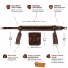 Cowhide Leather Hunting Bandolier Belt Set dimensions adjustable cartridge belt and hunting pouch