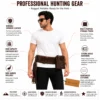 Cowhide Leather Hunting Bandolier Belt Set complete hunting gear worn by hunter