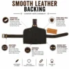 Cowhide Leather Shotgun Shell Holder Leg Belt rear view showing smooth leather backing reinforced belt loop and adjustable strap