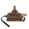 Cowhide Leather Shotgun Shell Holder Leg Belt front view with multiple shell loops for 12 16 and 20 gauge ammunition