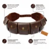 Genuine leather rifle cartridge bandolier belt with organized ammunition storage pouches