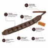 Genuine leather rifle cartridge bandolier belt full length view with highlighted hunting features