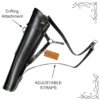 Leather Archery Quiver black adjustable straps and D ring attachment