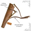 Leather Archery Quiver tiger brown adjustable straps and D ring attachment