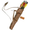 Leather Archery Quiver tiger brown handcrafted cowhide arrow holder front angle